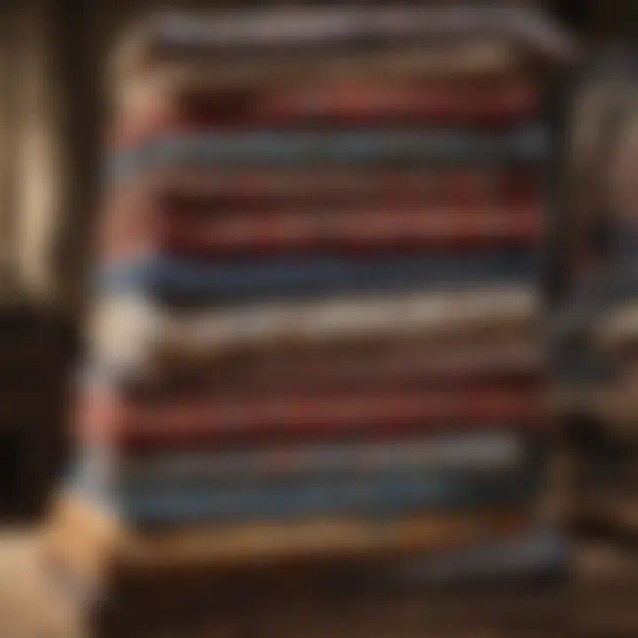 An assortment of vintage western textiles, including pillowcases and throws, showcasing various designs.