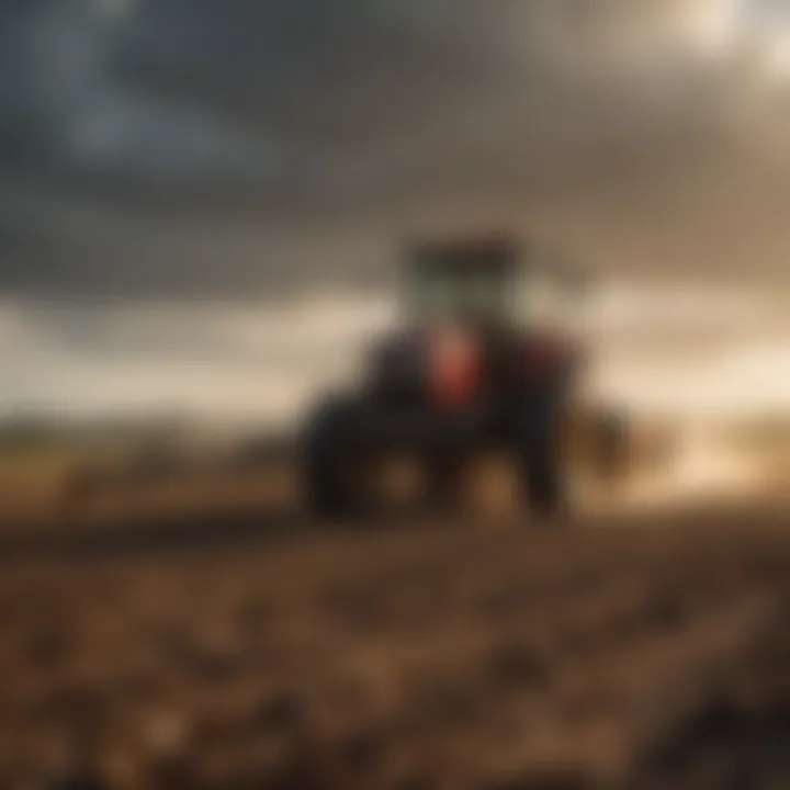 Farmland being prepared using grader box blades