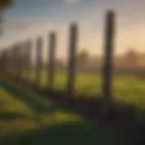 Fiber fence posts installed in a lush agricultural field