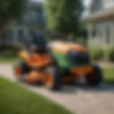 Local dealership showcasing a variety of lawn mowers.