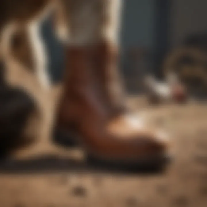 Close-up of specialized goat shoes designed for agricultural work.
