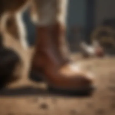 Specialized Goat Shoes for Work Close-up of specialized goat shoes designed for agricultural work.