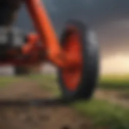 Detailed view of the Fischer mower jack showcasing its components