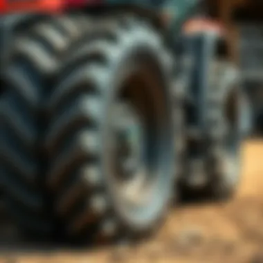 A detailed view of Foton tractor wheels emphasizing durability and design