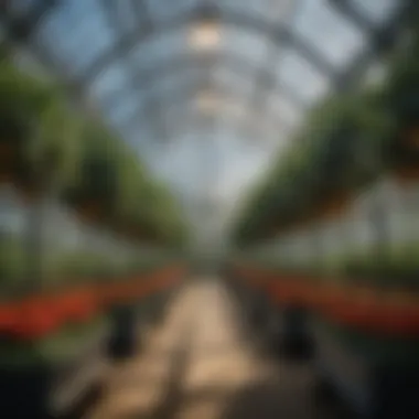 Four-Tier Greenhouse Structure Detailed illustration of a four-tier greenhouse structure showcasing its various levels and design features