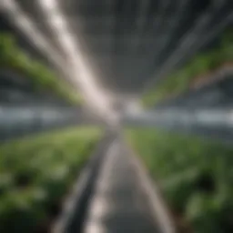 Hydroponic system showing membrane setup