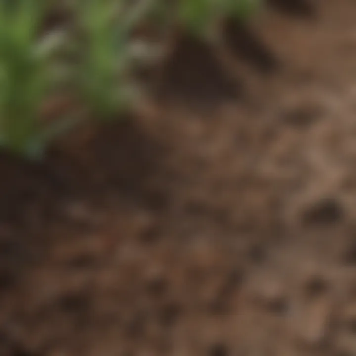 Close-up of rich Fresno soil and healthy plants