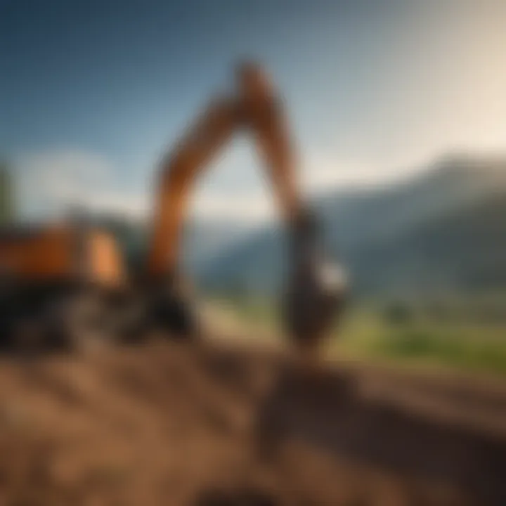 A close-up view of a frontier post hole digger in action, demonstrating its functionality in agricultural settings.