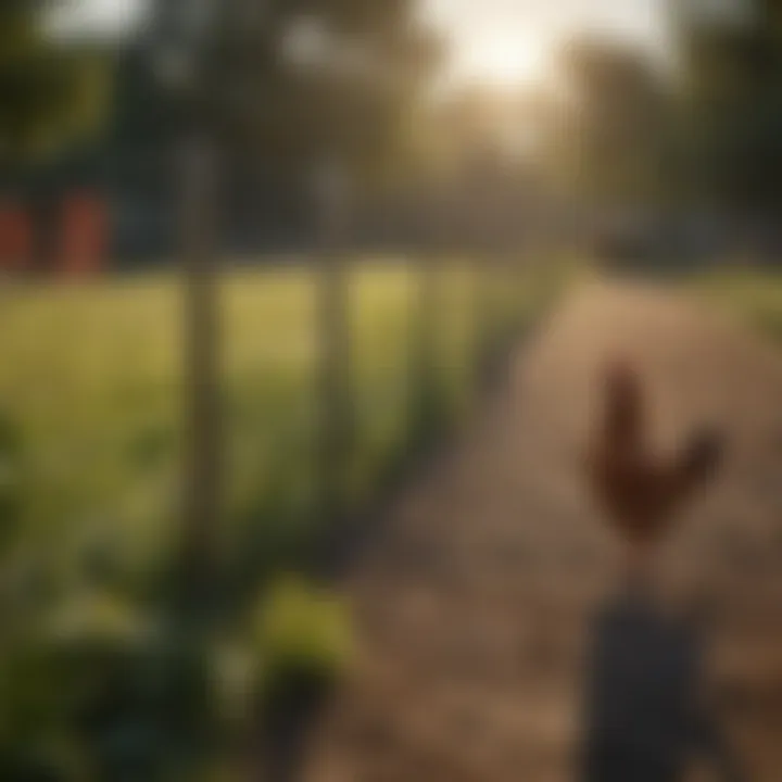 Gallagher chicken fence in a lush farm setting