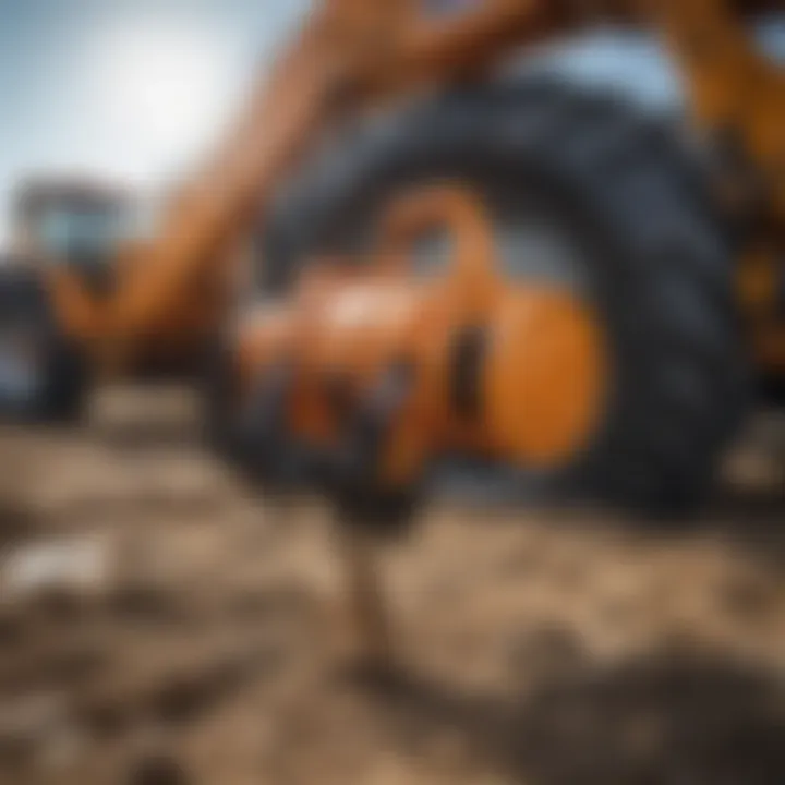 Close-up of different types of grapple attachments highlighting features and functions.
