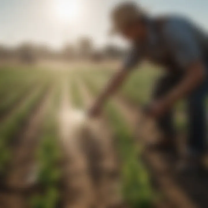 Farmers using mobile apps for precision irrigation