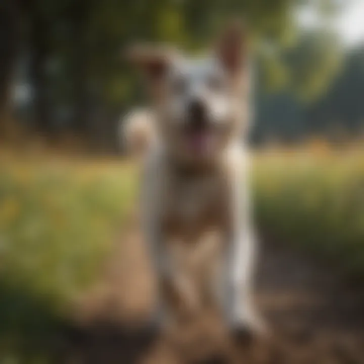 Healthy dog enjoying outdoor activity