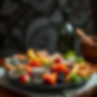 Artfully arranged healthy snack platter