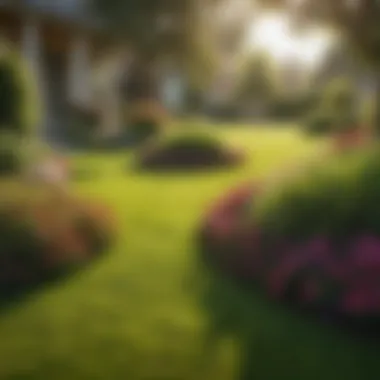 Thriving Lawn After Application Healthy lawn thriving with optimal grass seed application