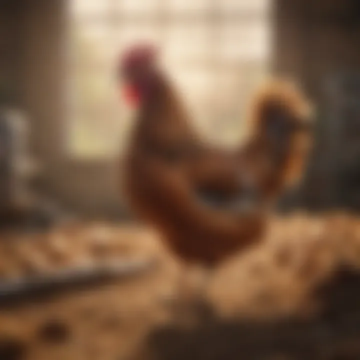 Healthy poultry thriving on a farm with Swanson Natural Poultry Feed in focus