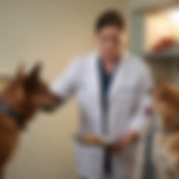 Veterinarian consulting a dog owner about urinary care