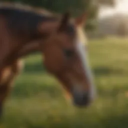 A serene horse in a peaceful pasture