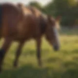 Horse grazing in a lush Texas field