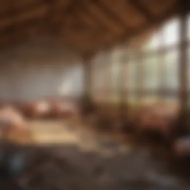 Diagram showcasing sustainable materials for pig housing