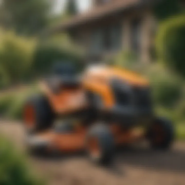 Hustler X One Zero Turn Mower parked in a garden setting