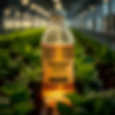 Detailed view of nutrient solution for hydroponics