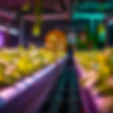 Healthy plants thriving in a hydroponics setup