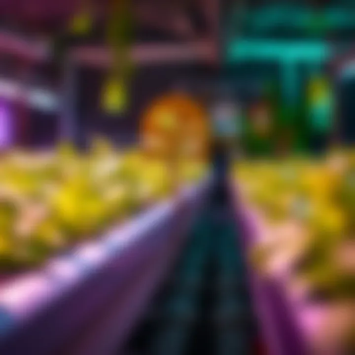 Healthy plants thriving in a hydroponics setup