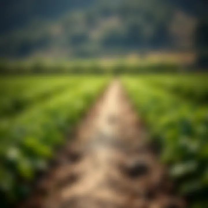 Organic crops flourishing in a vibrant field