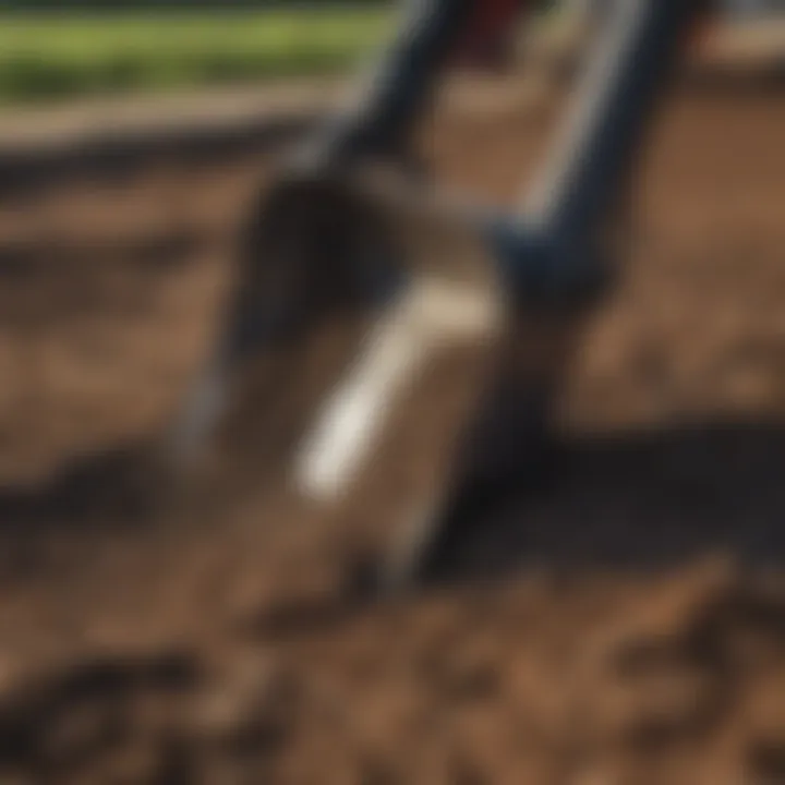 Close-up of soil being prepped for sod installation