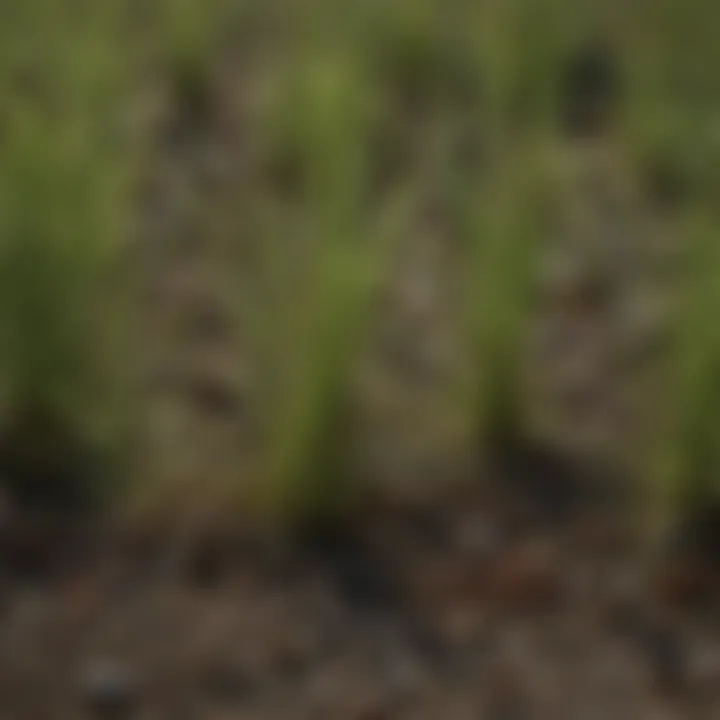 Close-up of grass seed varieties