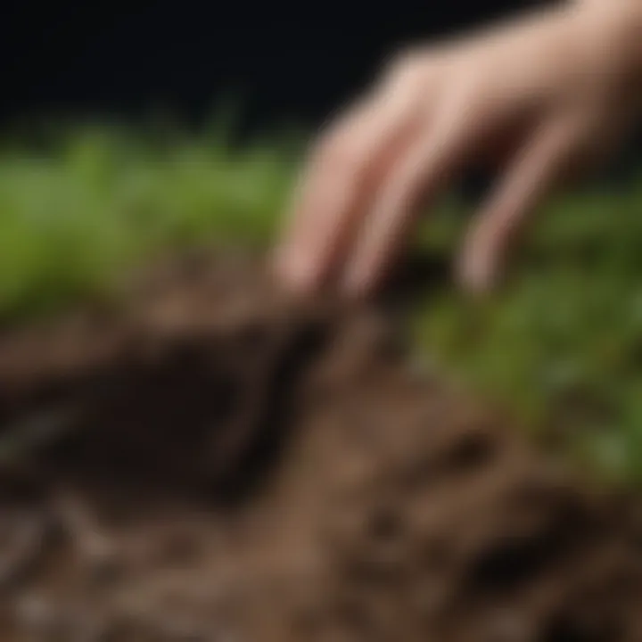 Healthy soil with earthworms