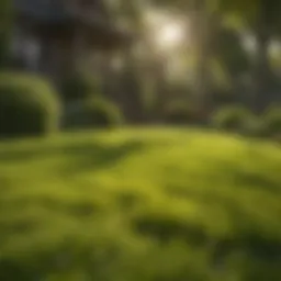 A lush green lawn under the April sun