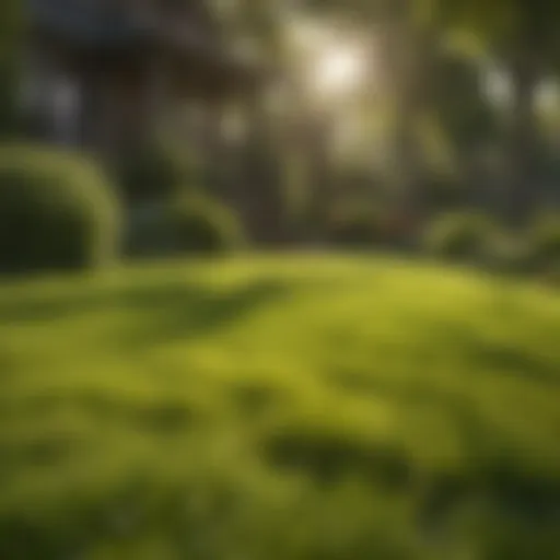 A lush green lawn under the April sun