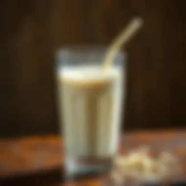 A glass of fresh milk showcasing its creamy texture