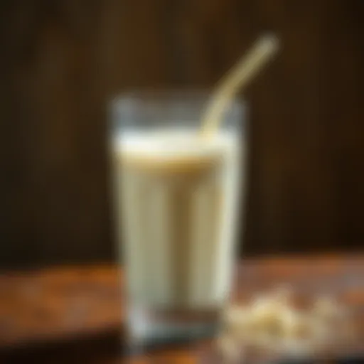 A glass of fresh milk showcasing its creamy texture