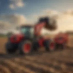 Koyker loader attachment in use in a field