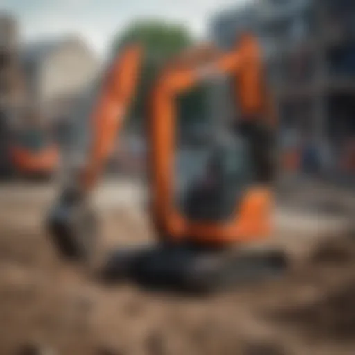 Kubota mini excavator in action on a construction site