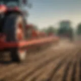 A close-up of a Kuhn Krause tillage system working in a field.