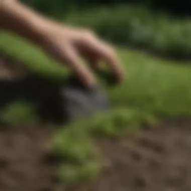 Close-up of lawn leveling mix ingredients illustrating their textures.