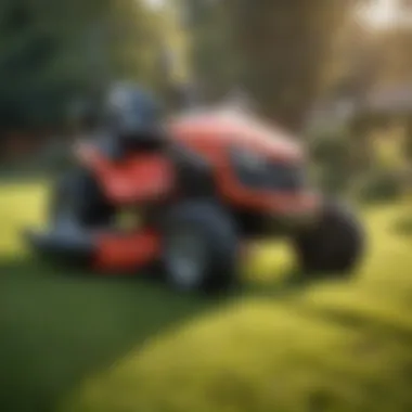 Well-maintained lawn mower ready for use