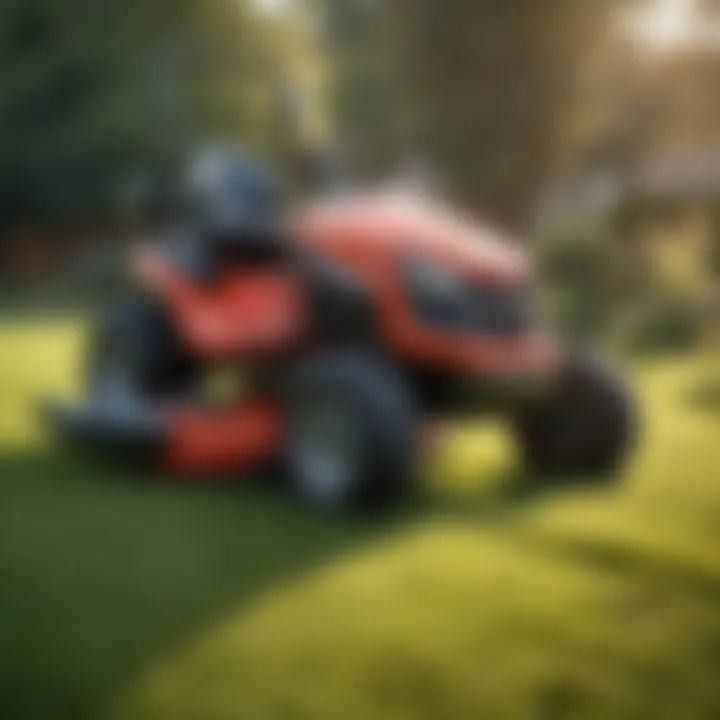 Well-maintained lawn mower ready for use