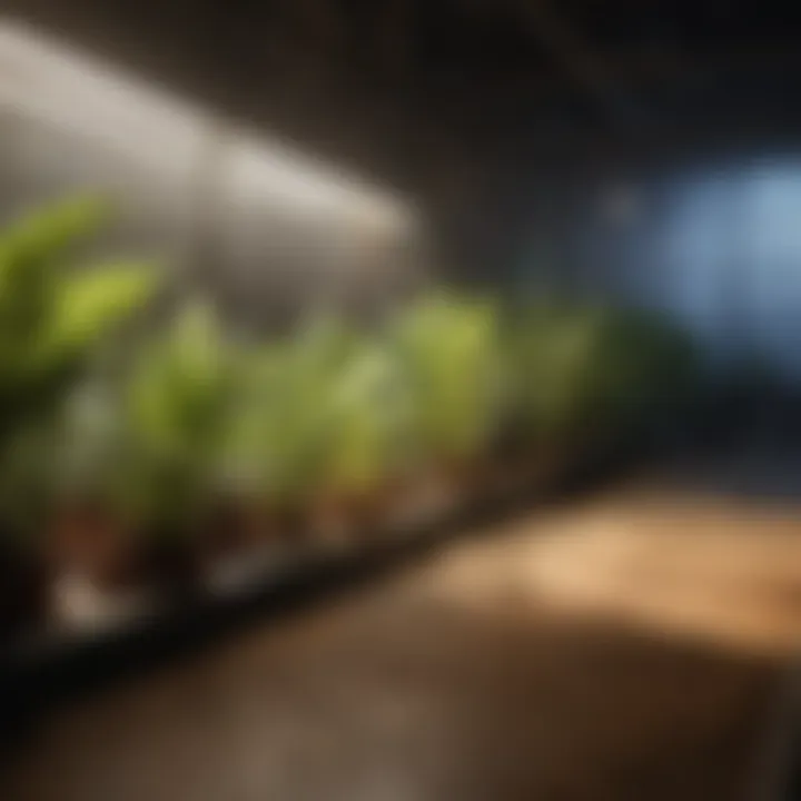 Diagram showing optimal light positioning for plants