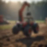Lightweight grapple in action within a modern farm