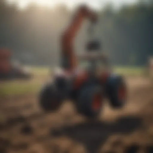 Lightweight grapple in action within a modern farm