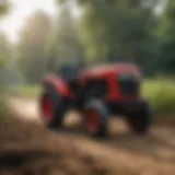 Close-up view of Mahindra mini tractor showcasing its advanced technology