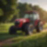 A Mahindra tractor working in a lush Ohio field