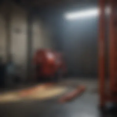 Maintenance tools for portable loading chutes arranged neatly