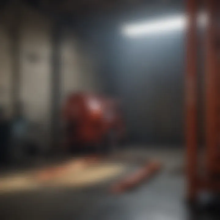 Maintenance tools for portable loading chutes arranged neatly