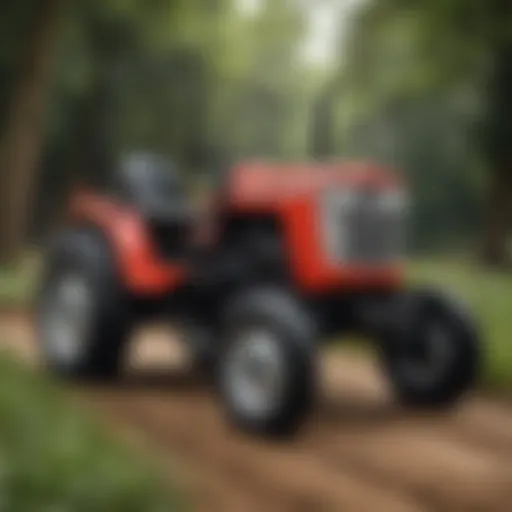 Detailed view of a Massey Ferguson subcompact tractor showcasing its robust design.