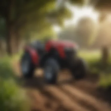Massey Ferguson subcompact tractor in action on a small farm.